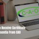 Where to Receive Certificate In Absentia From CAO
