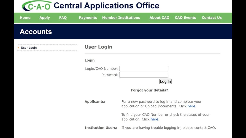 How to Login CAO Portal For 2027?